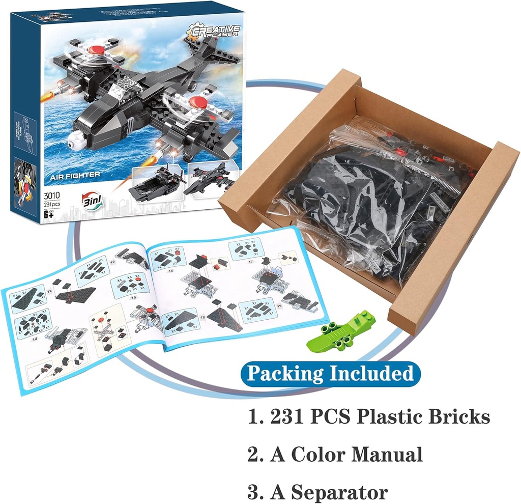 Avión de Batalla Creator 3en1 231pzs 6a+