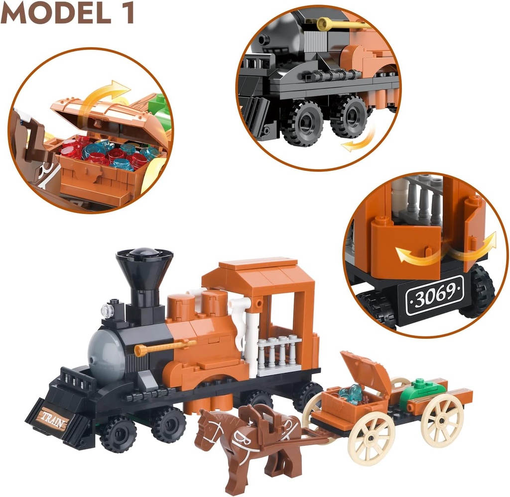 Cogo - Tren del Oeste Armable 212 pzs 6a+