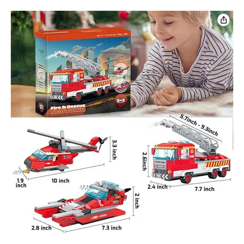 Carro de Bomberos al Rescate 3 en 1 - 249Pzs 6a+