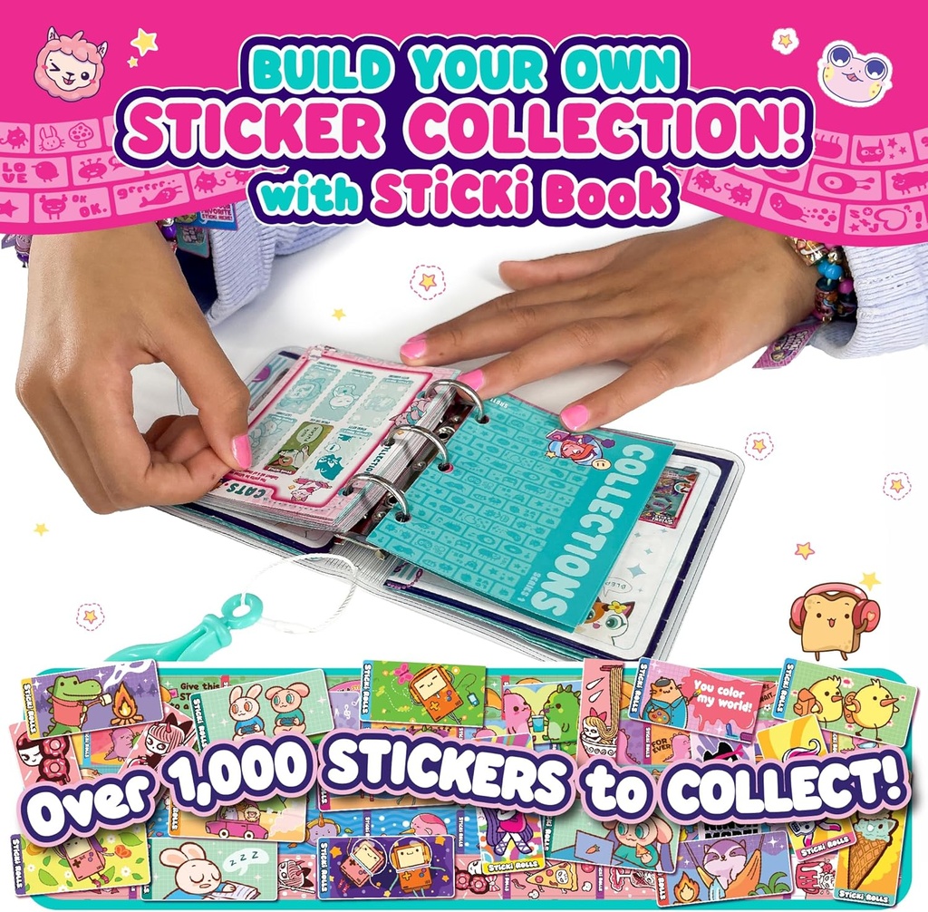 Pulseras con 120 Stickers con Libreta de Stickers 5a+ (Sticki Rolls)