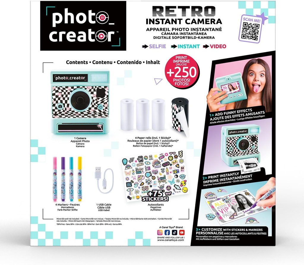 Camara Instantánea Retro Digital con Accesorios 8a+