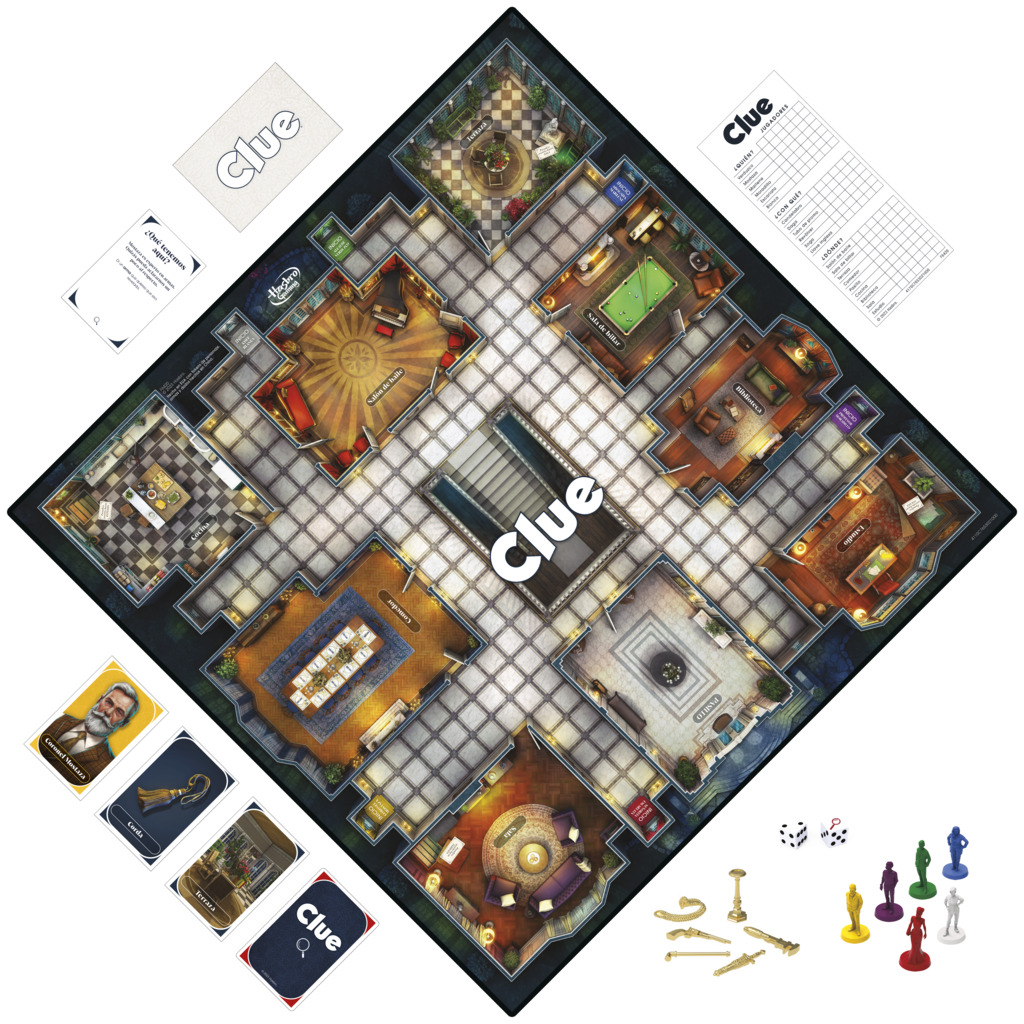 Hasbro Games - Juego de Mesa Clue Clásico Juego del Misterio 8a+