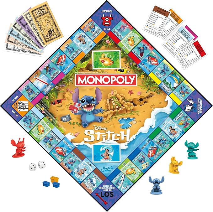 Hasbro Games - Juego de Mesa Monopoly Disney Stitch 8a+