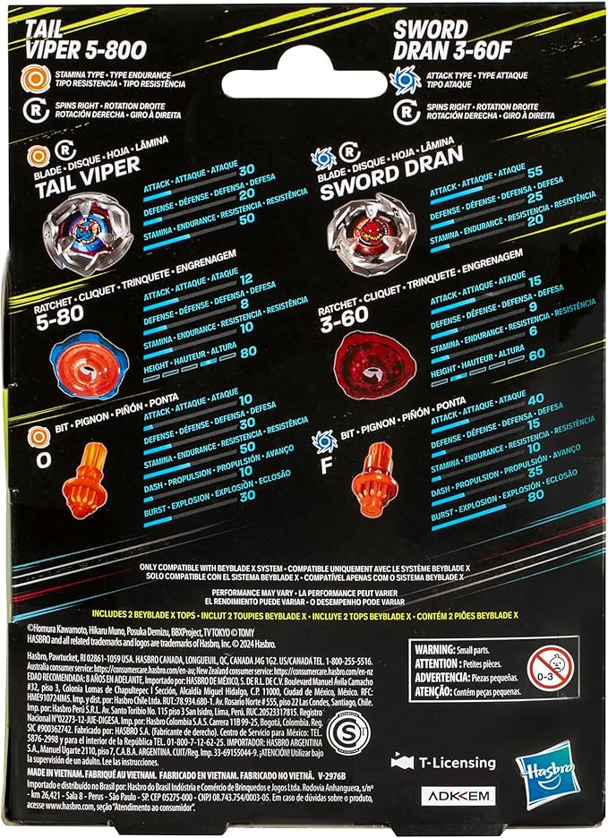 Trompos Beyblade X Set de 2 8a+ ( Surtido de 3 - Se venden por Separado )