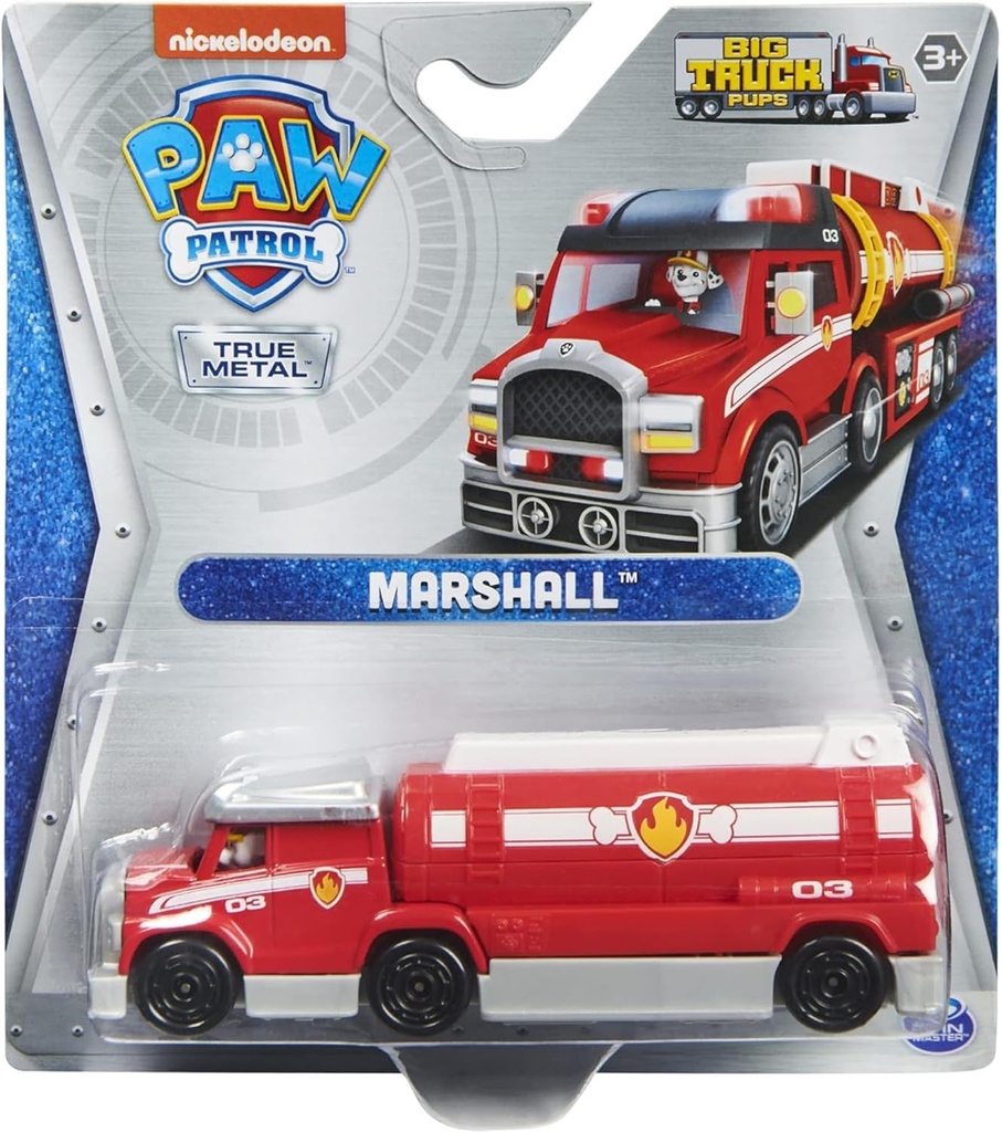 Vehiculos Paw Patrol Big Truck Pups de Metal Surtido de 4 / 3A+ (Se venden por separado)