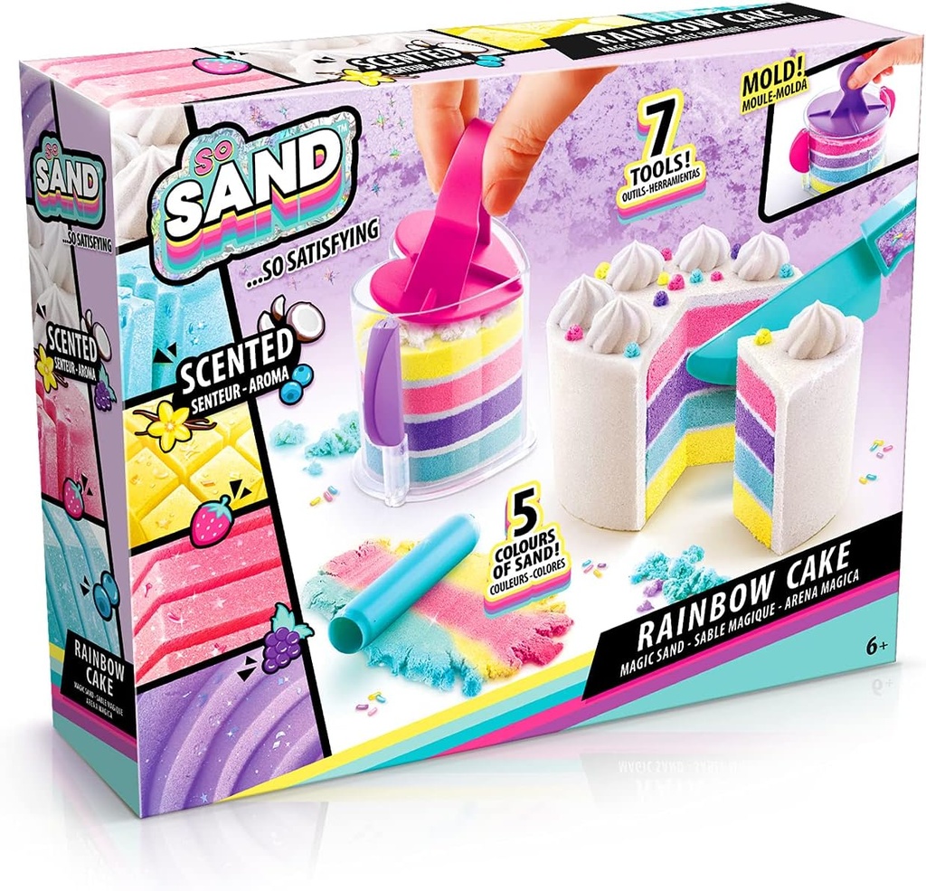 So Sand DIY Tie Dye Sand Box / MODIFIY TO RAINBOW CAKE BOX