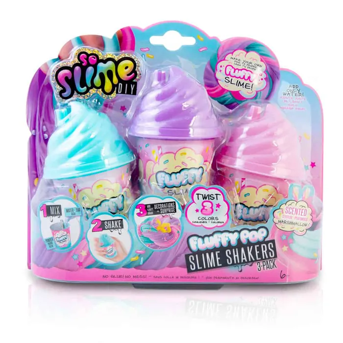 Slime Shaker Fluffy Pop Set de 3 6a+