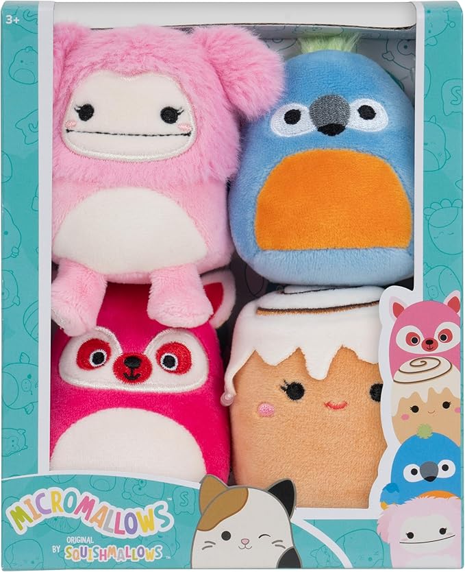 Peluches Squishmallows  Mini Set/4 Surt/4 3a+ Se venden por separado 