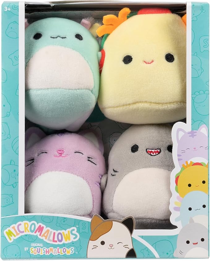 Peluches Squishmallows  Mini Set/4 Surt/4 3a+ Se venden por separado 