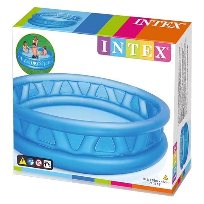 Piscina Inflable Azul de 2 Anillos Tamaño: 188x46cm 3a+