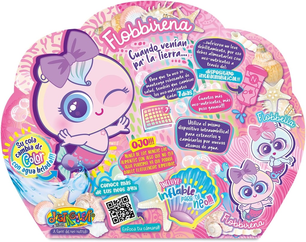 Neo Bebé Neoflobbi Sirena Flobbirena Rosa 3a+