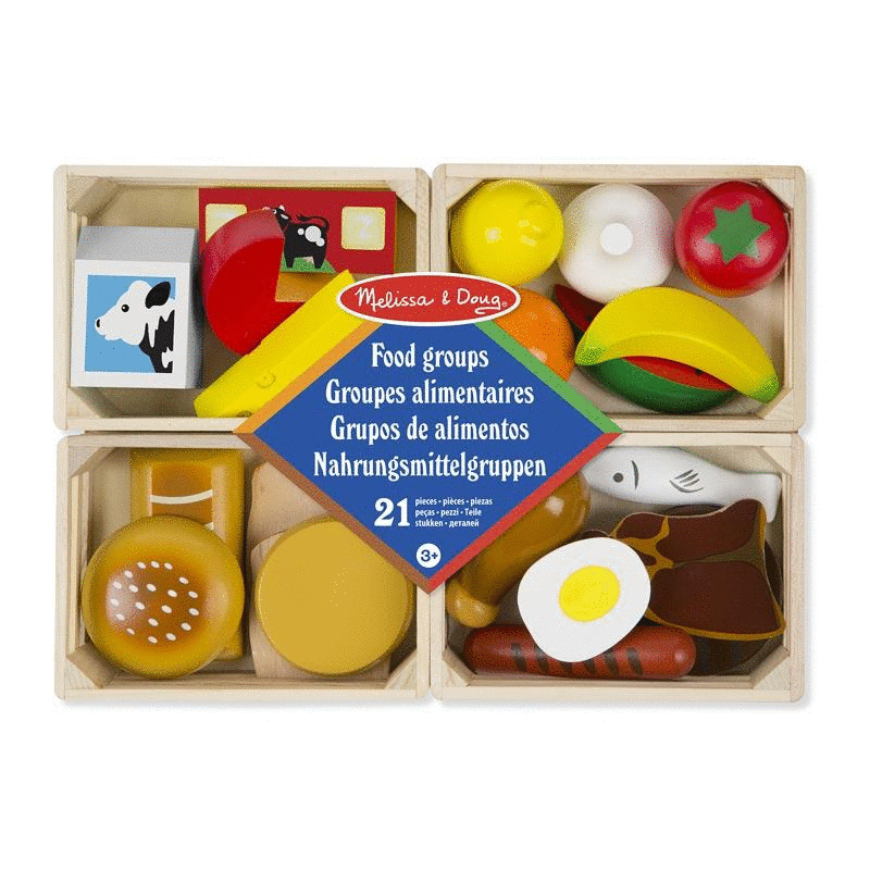 Set Grupos de Alimentos de Madera 21pzs 3a+
