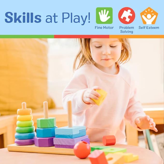 Apilador Geométrico de Madera 25pzs 2a+