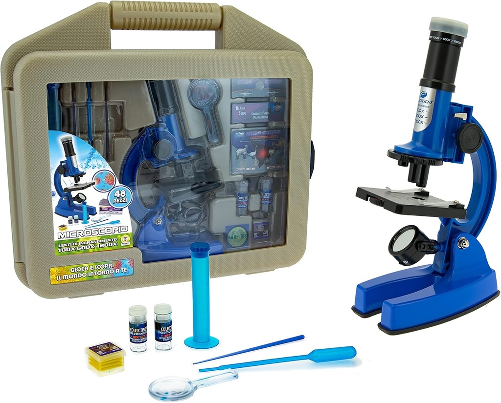 Microscopio Deluxe 48 pzs 100/600/1200X