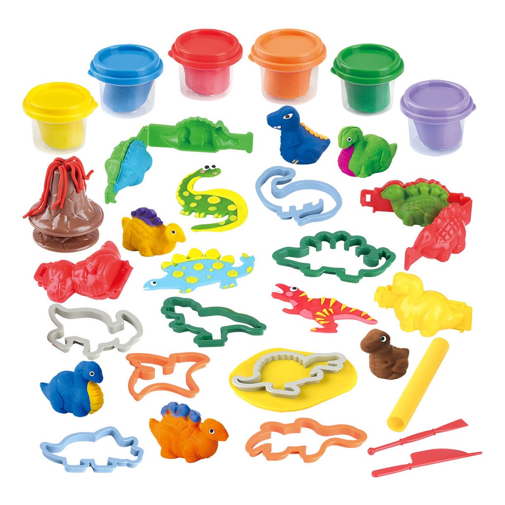 Set de Plasticina con Moldes de Dinosaurios 3a+