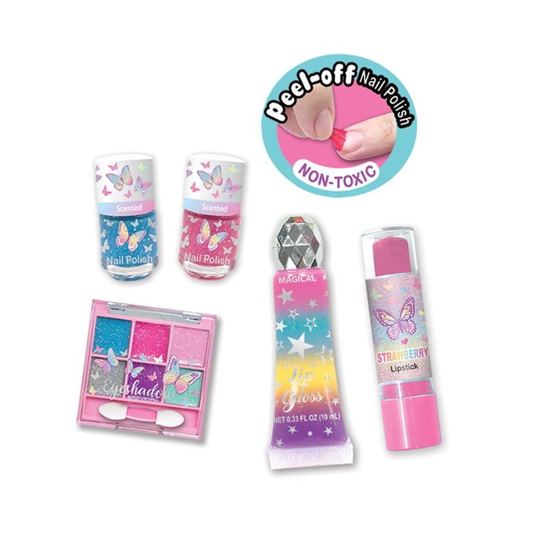 Estuche Cosméticos Brillantes Mariposas 8a+