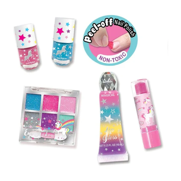 Estuche Cosméticos Brillantes Unicornio 8a+