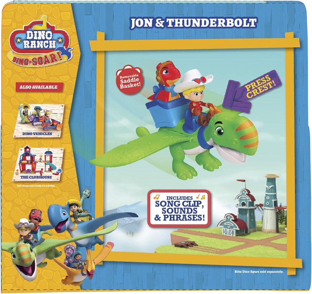 Dino Ranch Figura Delux Jon y Thunderbolt (Dino Volador) 3a+