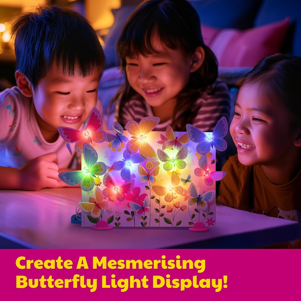 Kidz Maker Lienzo con Mariposas  3D y Iluminan 5a+