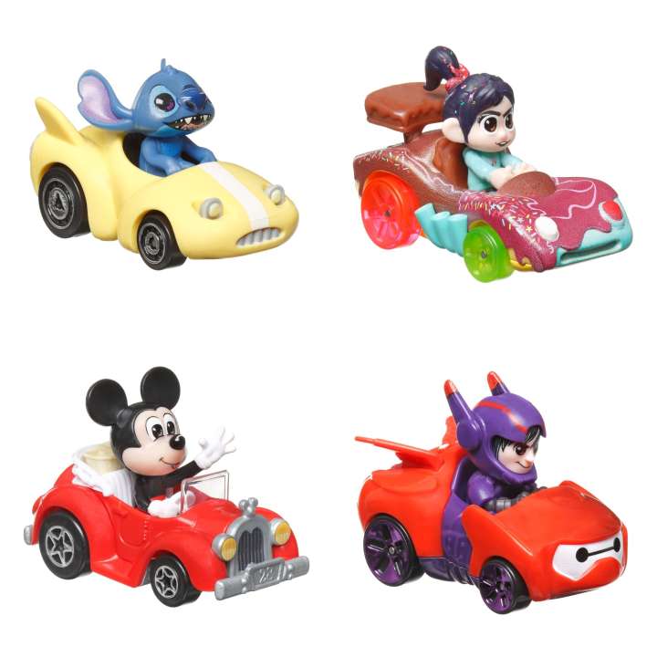 Hot Wheels - Carros  Racer Verse Set/4 Personajes Disney 3a+
