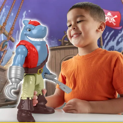 Figuras Imaginext XL Luchador-Tiburon Pirata-Robot Alpha Star 3-8a