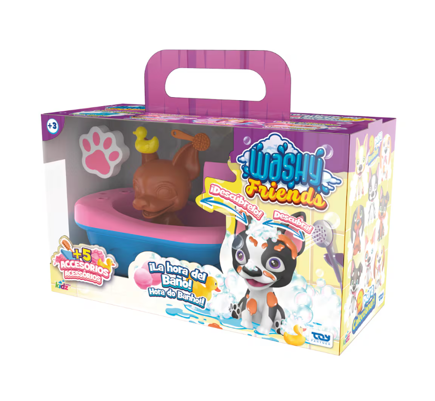Washy Friends - Figuras Lava y Revela tu Cachorro Con Tina y Accesorios 3a+ ( SurtIdo de 3 - Se Venden por Separado )