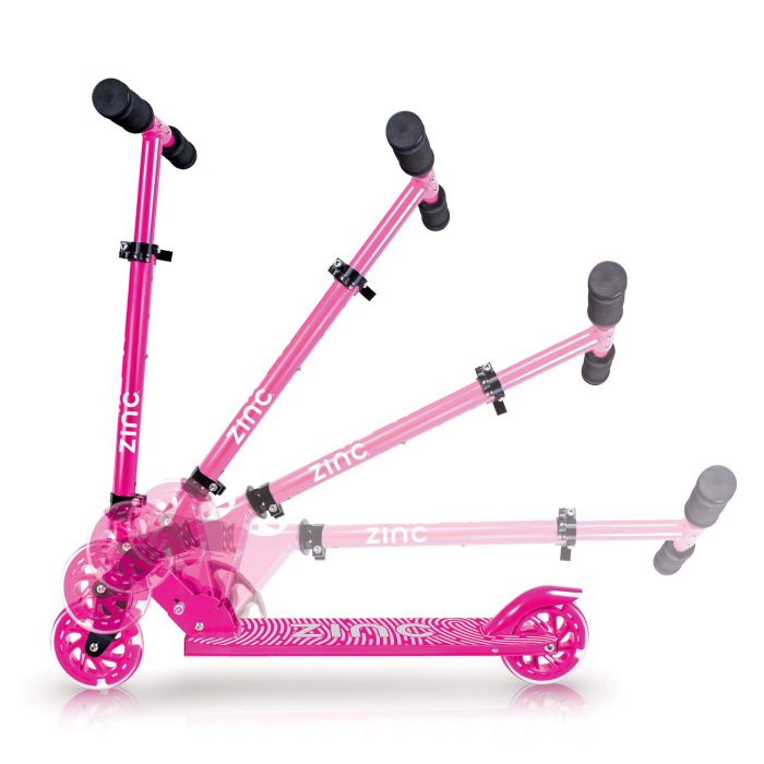 Scooter Rosado Plegable 2 Ruedas con Luz 5a+