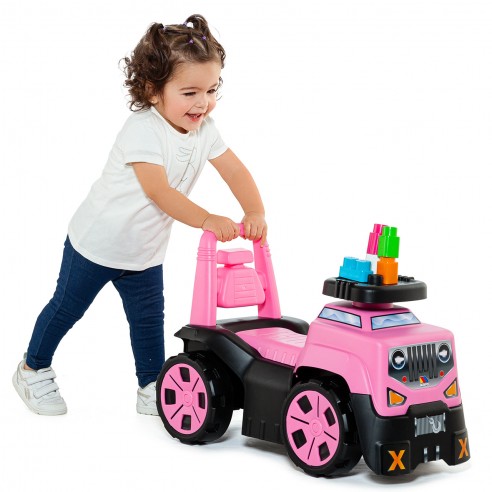 Carro Montable con 10 Bloques 3e1 1a+ Rosado