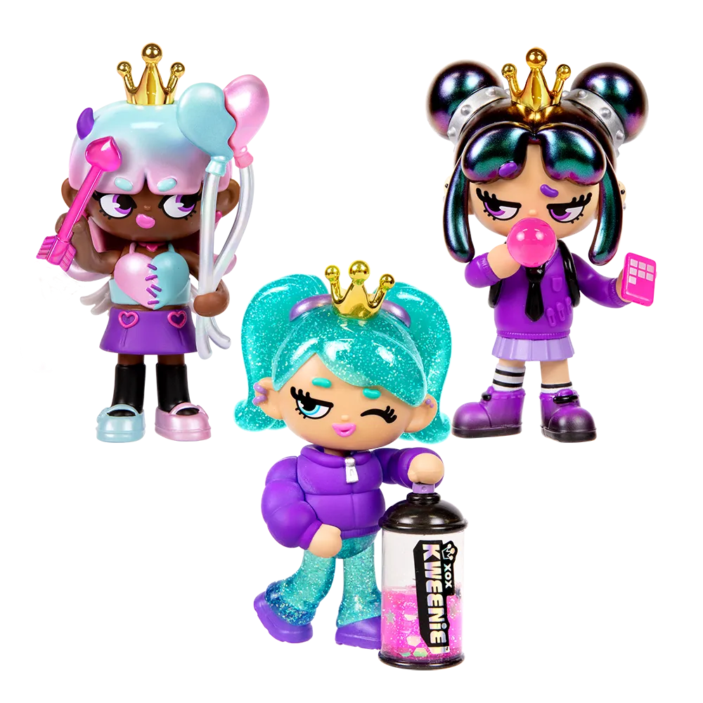 Figuras XOX Kweenies Animadas Kweenie Set de 3 Displ/4 Surt2 7a+