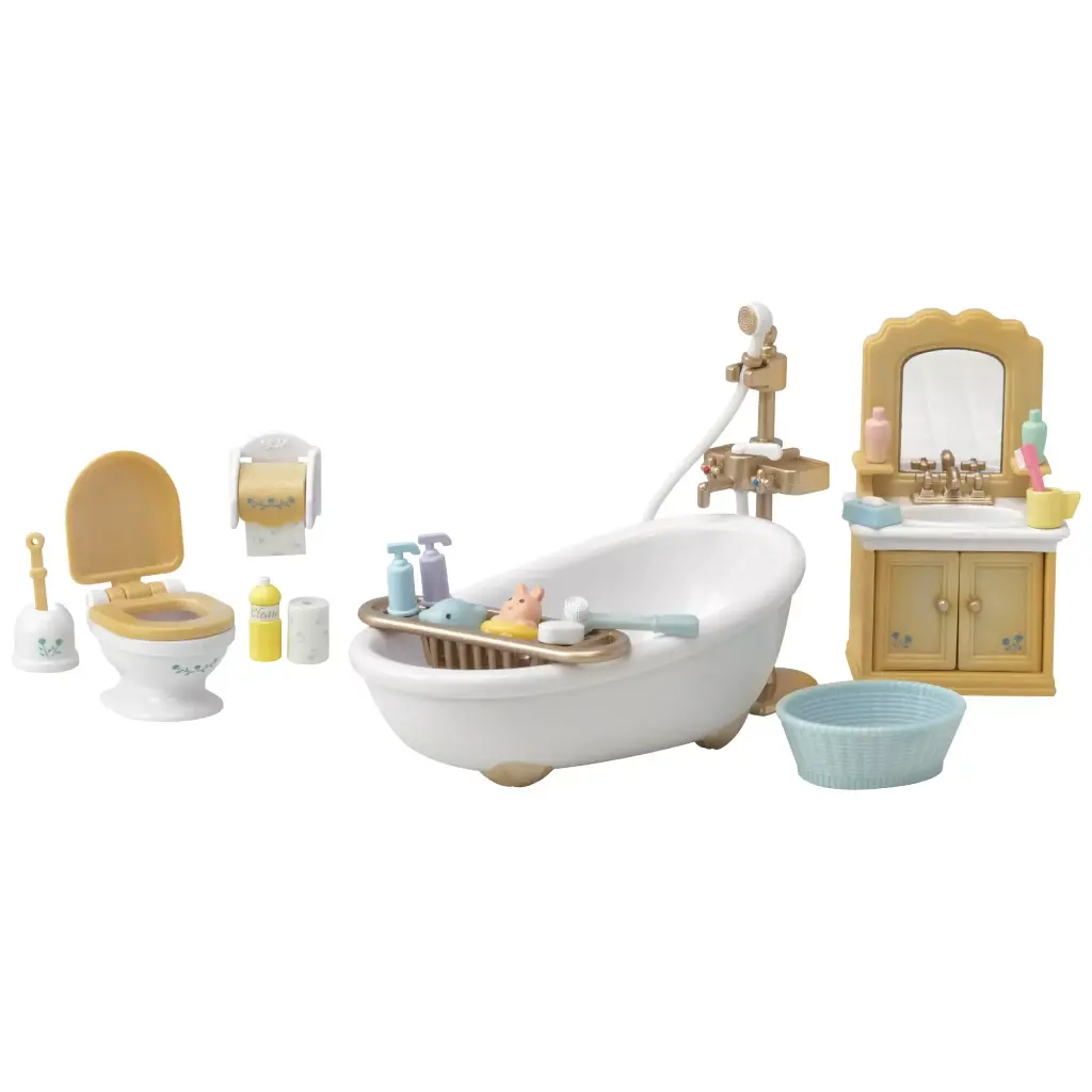 Familias Sylvanian Juego de Baño Campestre 3a+