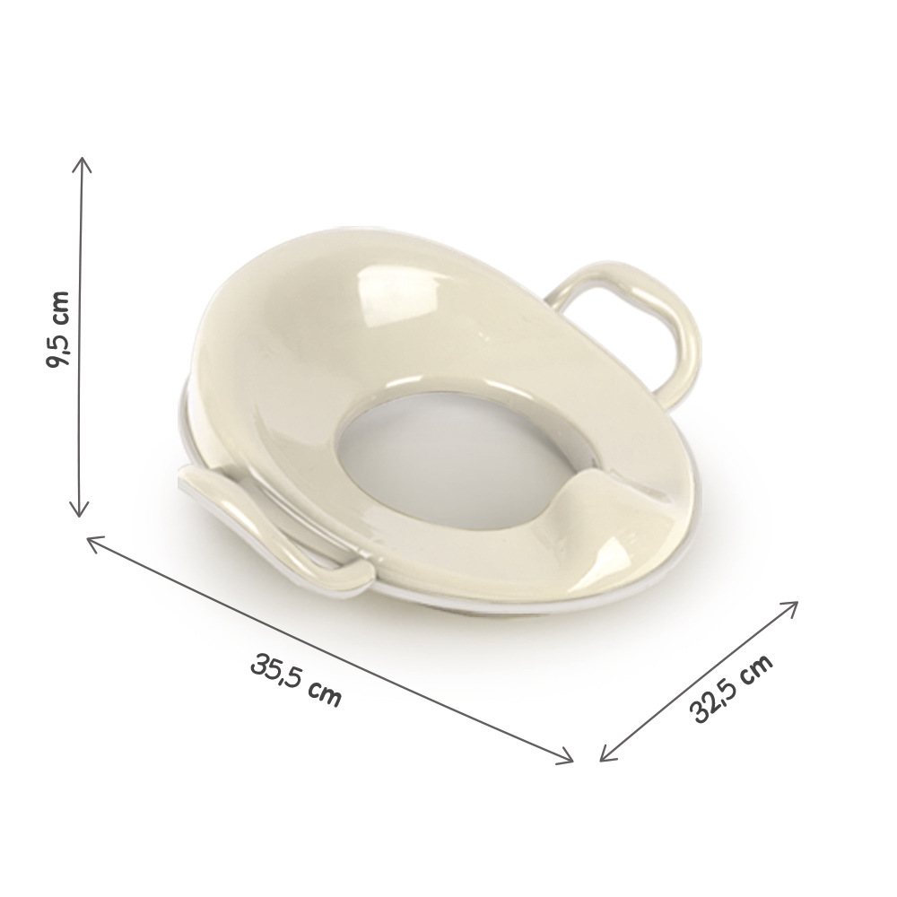 Asiento de Entrenamiento para Inodoro con Respaldo Bajo Antideslizante Beige 18m+