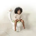 Asiento de Entrenamiento para Inodoro con Respaldo Bajo Antideslizante Verde 18m+