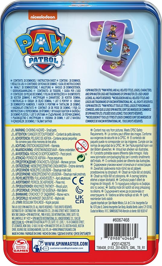 Juego de Mesa Dominó de Paw Patrol 4a+