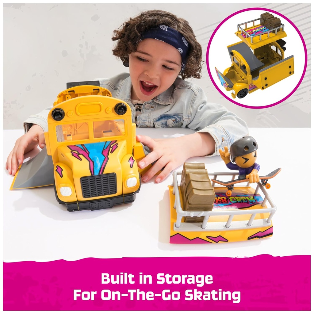 Bus Ultra SK8 DE Tech Deck se Transforma en Parque de 3 Rampas 3a+