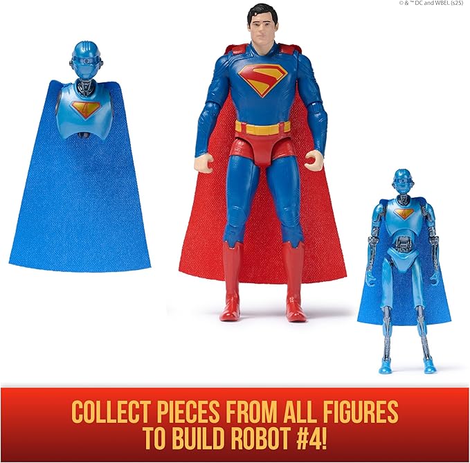 Figuras DC Comics Super Man Surt/3 4a+( 3 Super Man 1 Mr Terrific 1 The Engineer )Caja de 5