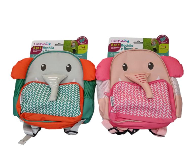 Mochila y Harness 2en1 Figura de Elefante.Surt/2  1-4 Años (920105)(002129)