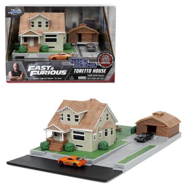 Casa de Toretto con 2 Mini Carros de Rápidos y Furiosos 8a+