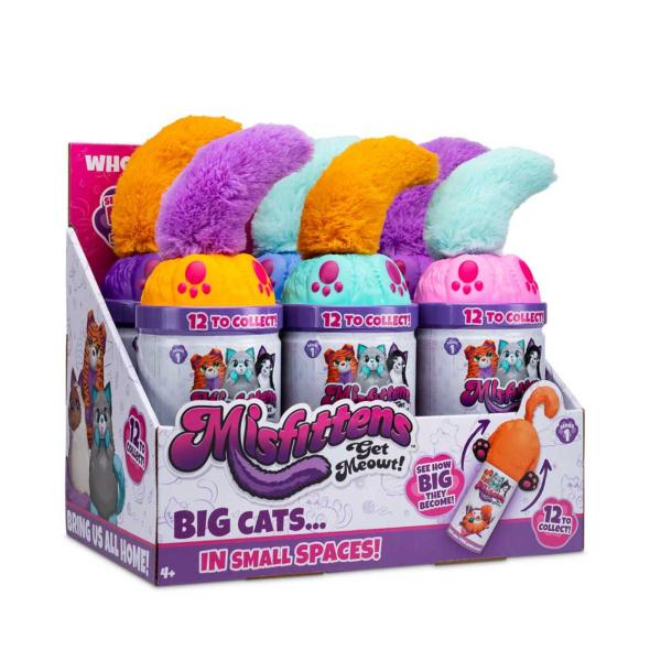 Peluches Squeezed Misfittens Gatos Grandes En Espacios Pequeños Sorpresa Displ/6 4a+