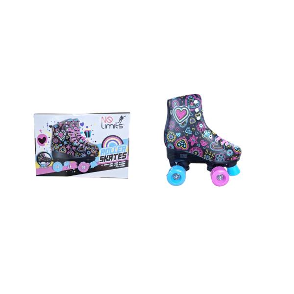Patines de 4 Ruedas Luminosos de Corazones Talla#30 (457224)