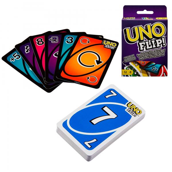 Mattel Games - Juego de Mesa Uno Flip 7a+