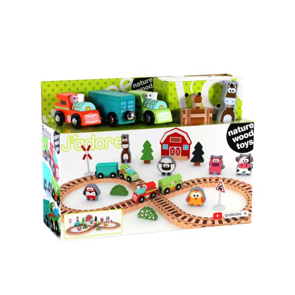 Tren de Madera con Granja y Accesorios 2a+