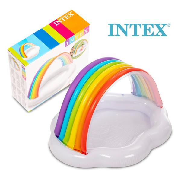 Piscina Infantil en Forma de Nube con Arco Iris 1-3a