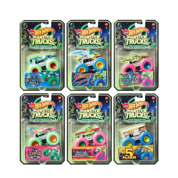 Hot Wheels -  Monster Trucks Glow in The Dark Escala 1:64  Surt/6 3a+