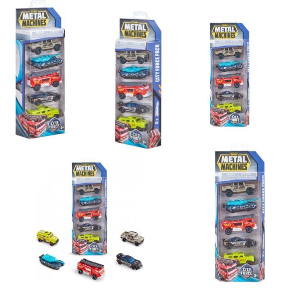 Carritos de Metal  City Force  en Set de 5 3a+