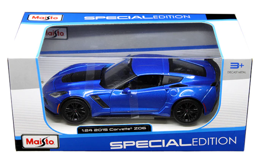 Carro Corvette ZO6 Azul Metálico 2015 Esc: 1:24 3a+