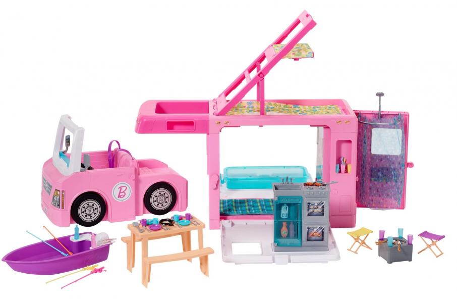 Barbie MATTEL Campamento Caravana 3en1 60pzs 3a+