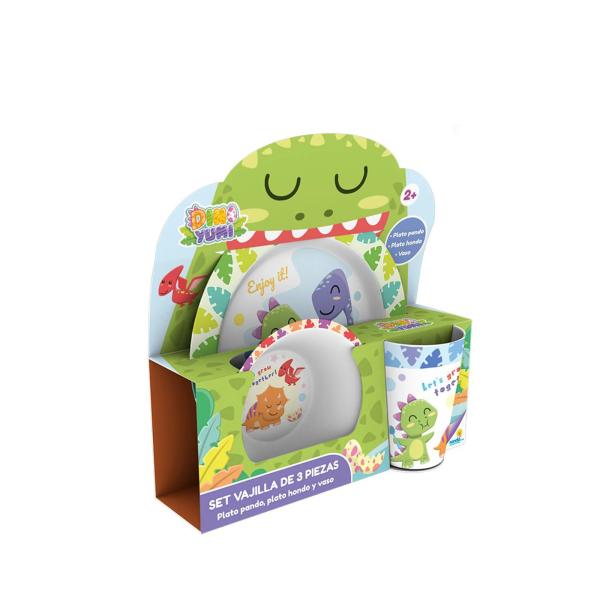 Set de Vajilla de 3 Pzs de Dinosaurios 2a+
