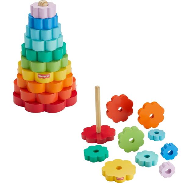 Fisher-Price Piramide de Madera para Apilar 18m+