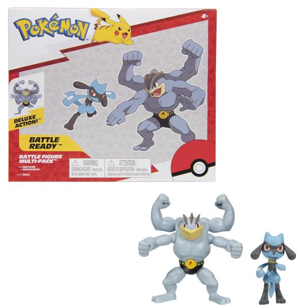 Figuras Pokémon Deluxe Set/2 4a+ (Machamp-Riolu)
