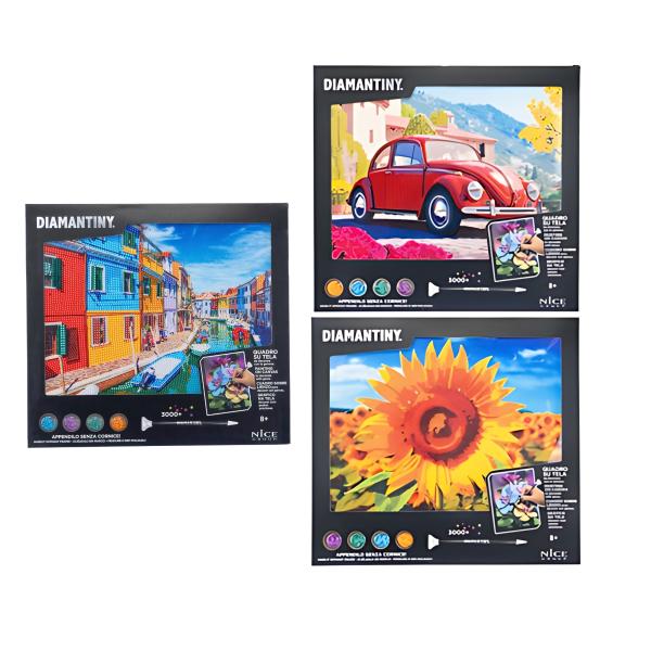 Cuadro de Tela para Pintar con Cristales Plastios 3D  Surt/3 8a+ (96561-96565-96569)